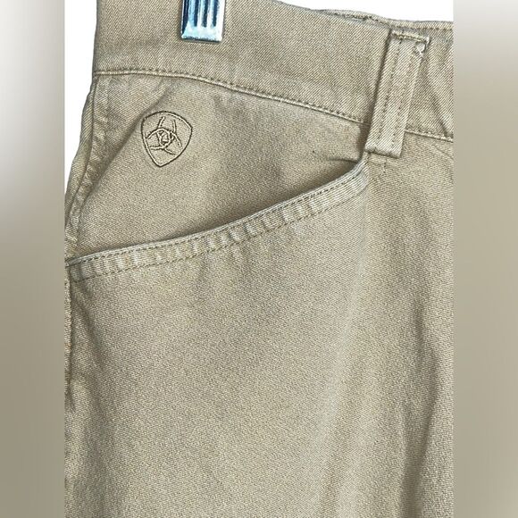 Ariat Size 30R Riding Breeches Pants Side Zip Knee Patch Beige Khaki‎ Equestrian - Picture 4 of 10